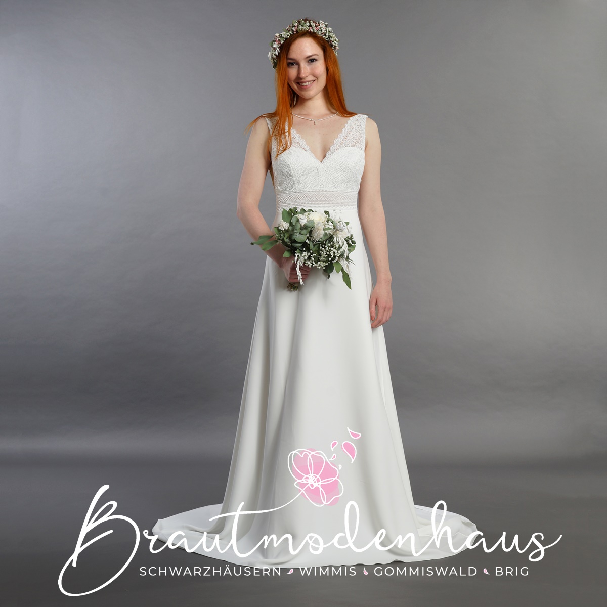 Brautkleid Brautmode Hochzeitskleid günstig kaufen Schweiz Spitze Boho A-Linie Prinzessinnen-Brautkleid Standesamtskleid
